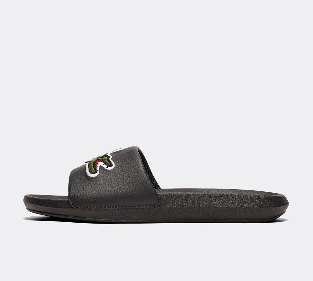 lacoste croco slide sandal