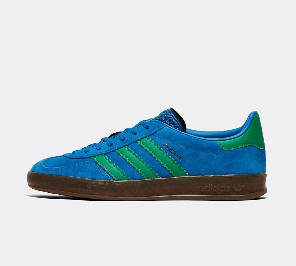 adidas Originals Gazelle Indoor Trainer | Lush Blue / Green | Footasylum