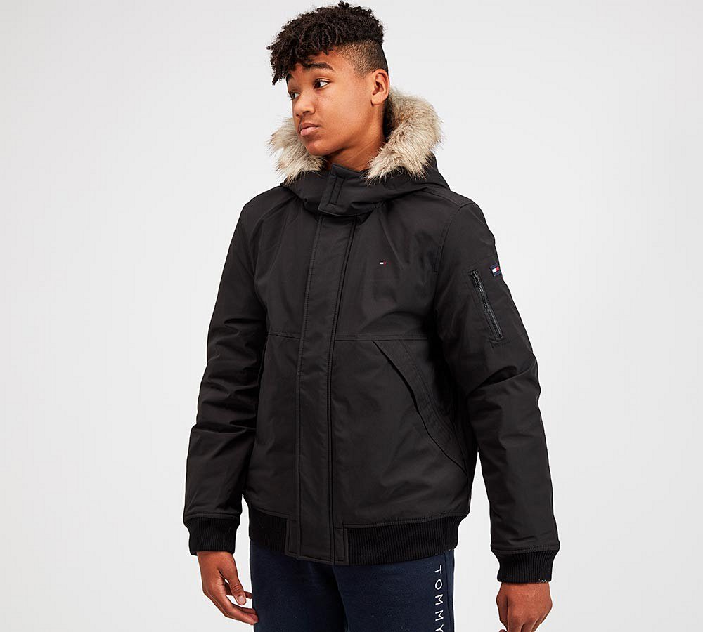 tommy hilfiger technical parka black