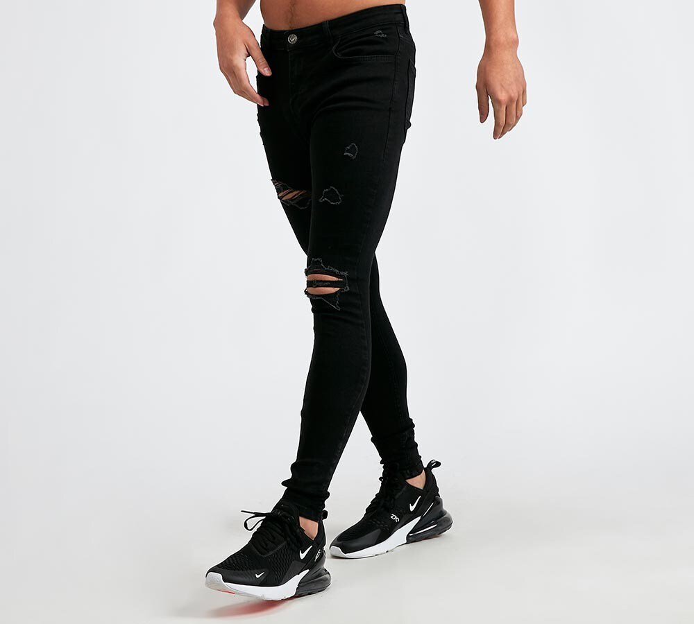 black ripped skinny jeans mens footasylum