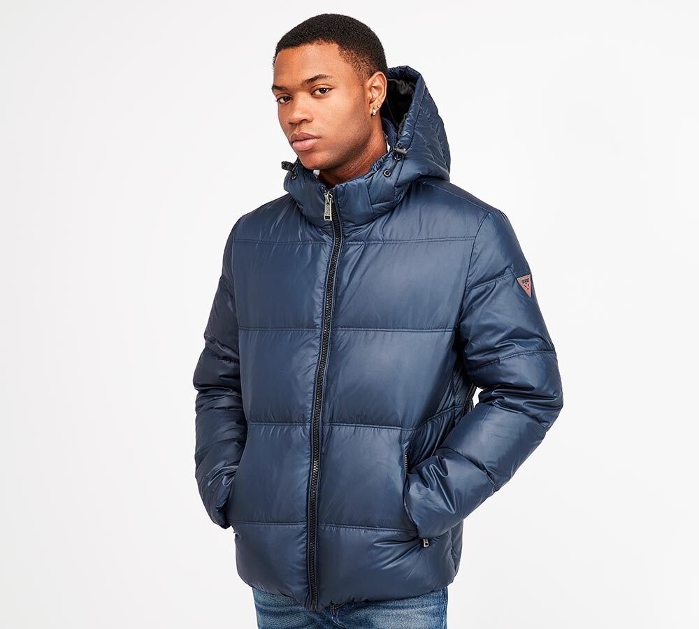 guess puffer jacket with hood