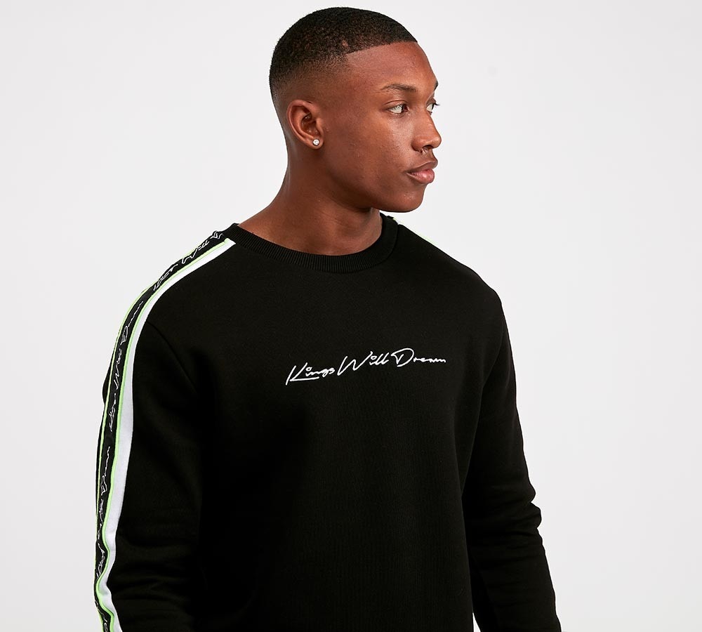Kings Will Dream Rosley Sweatshirt Black White Neon Footasylum