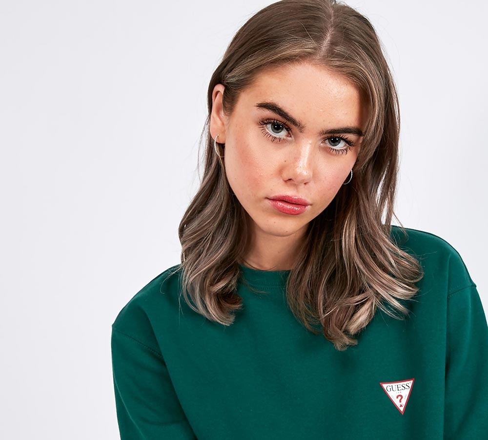 Womens Crop Left Triangle Sweatshirt