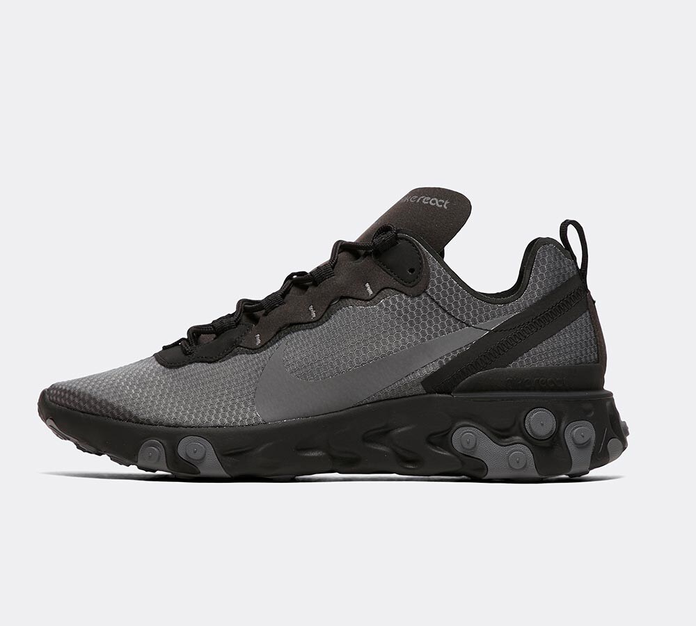 Nike React Element 55 Se Trainer Black Dark Grey Footasylum Nike React Element 55 Se Trainer Black Dark Grey Footasylum