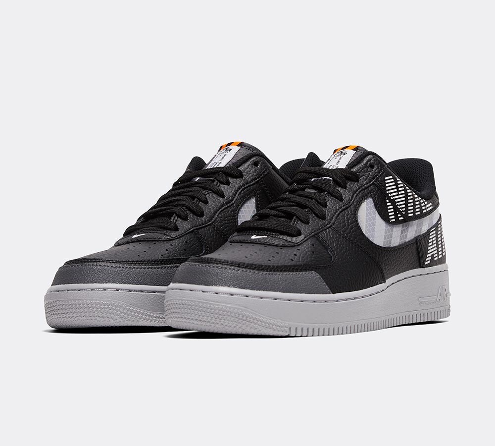 Mens Nike Air Force One AF1 Low Black/Wh/Gy Trainers (SF1) RRP Â£89.99 | eBay