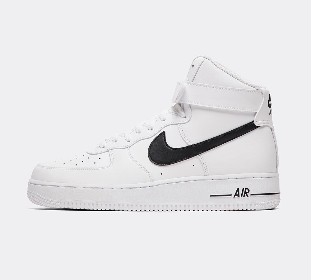 nike air force 1 black and white footasylum