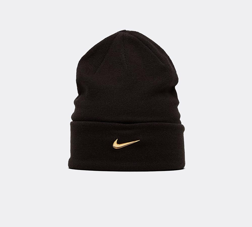 nike swoosh beanie black