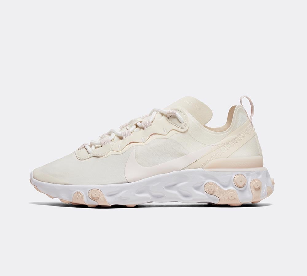 nike pale pink react element 55 trainers