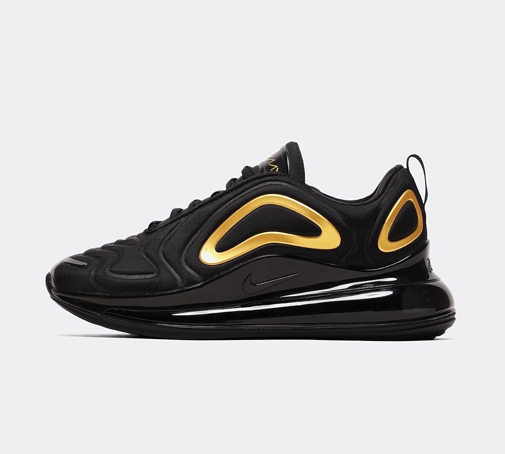 black and gold nike trainers