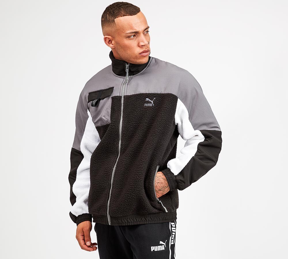 Puma Xtg Trail Woven Full Zip Jacket Black Grey White Footasylum