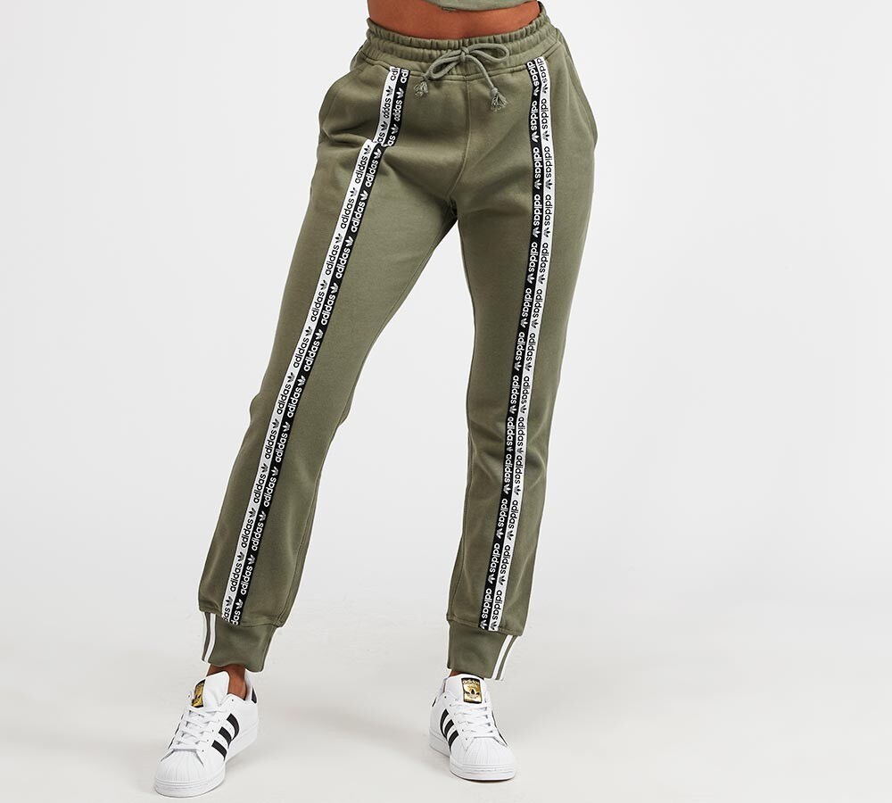 adidas green joggers womens