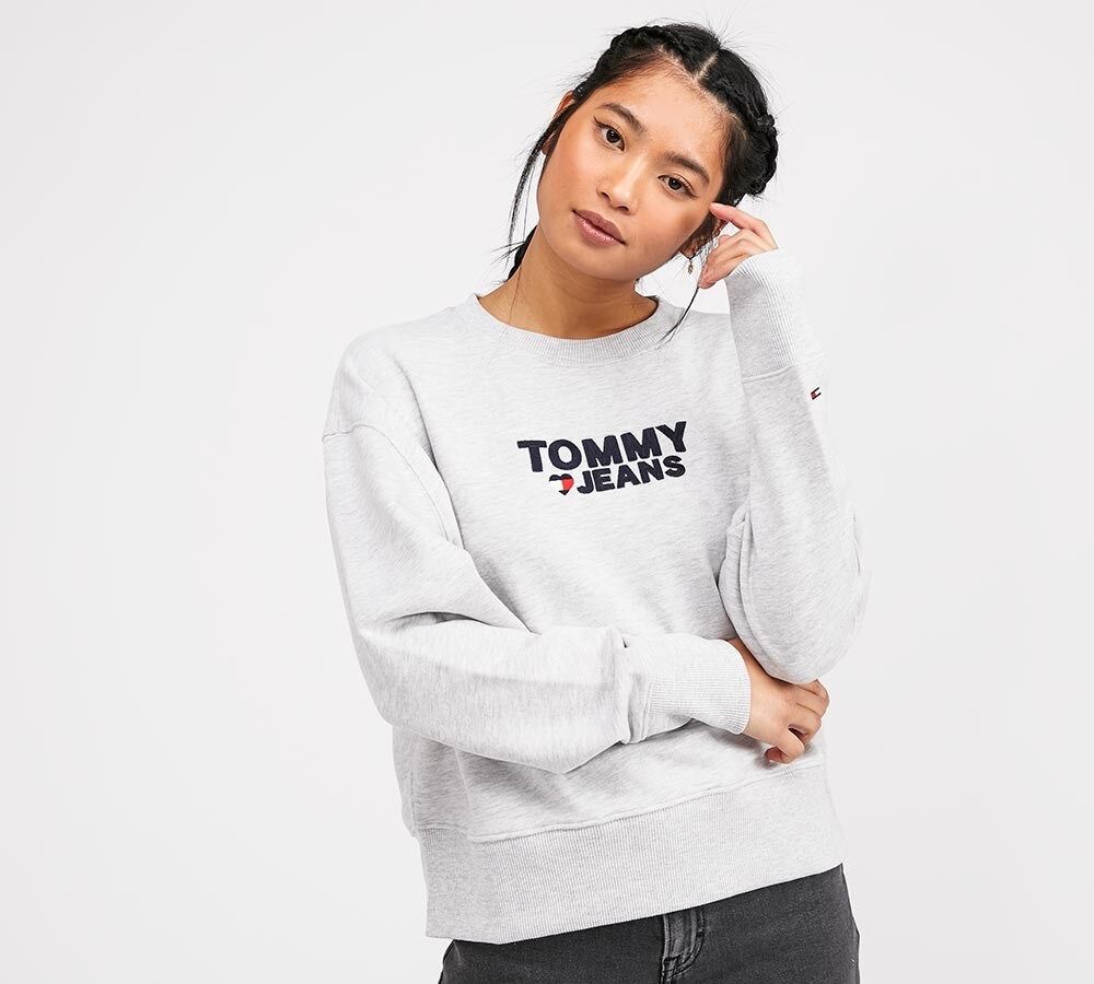 tommy jeans grey sweatshirt womens