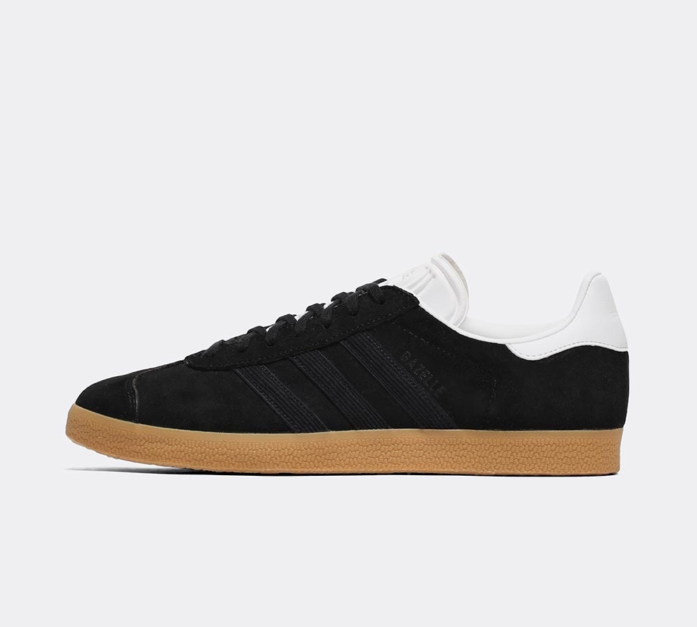 black adidas gazelle gum sole