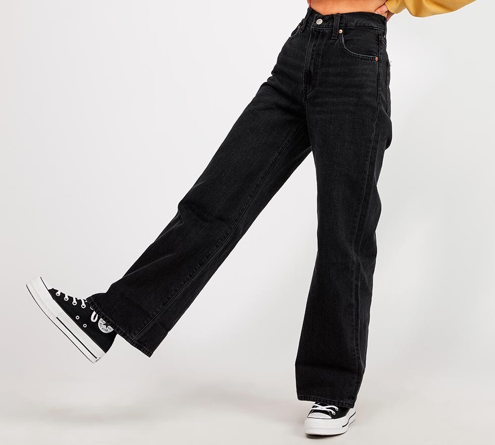 levi's ribcage wide leg jeans black