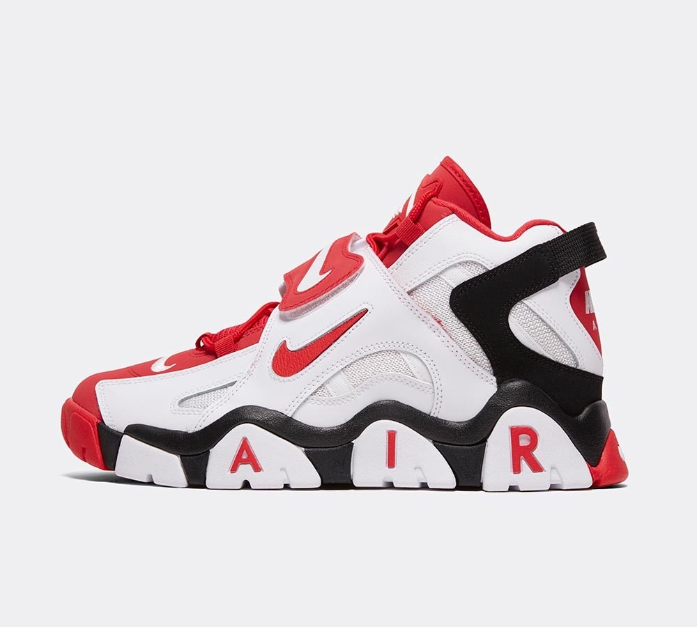 nike air barrage mid red and white