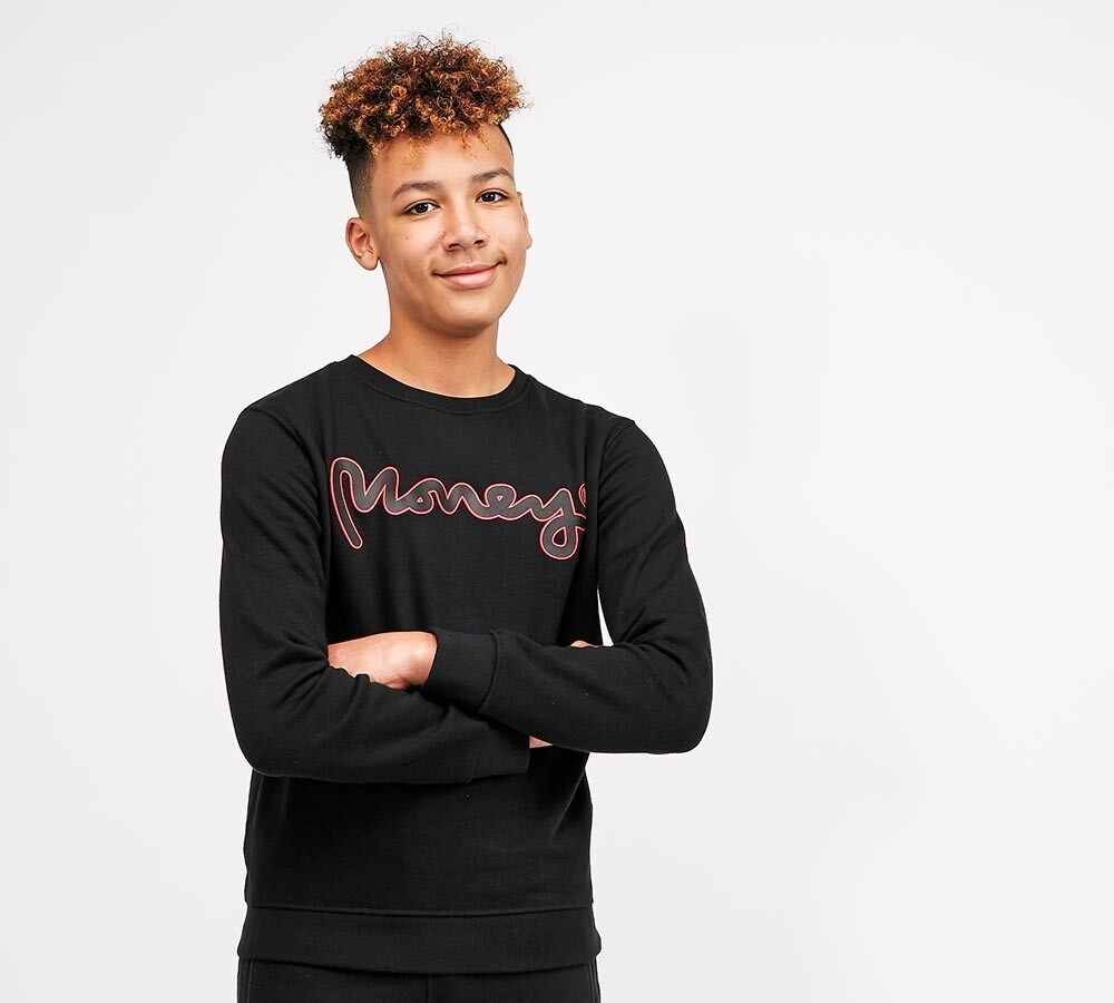 money jumper black and red