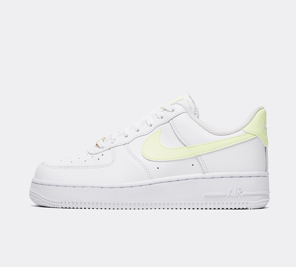nike air force 1 trainers in white and yellow