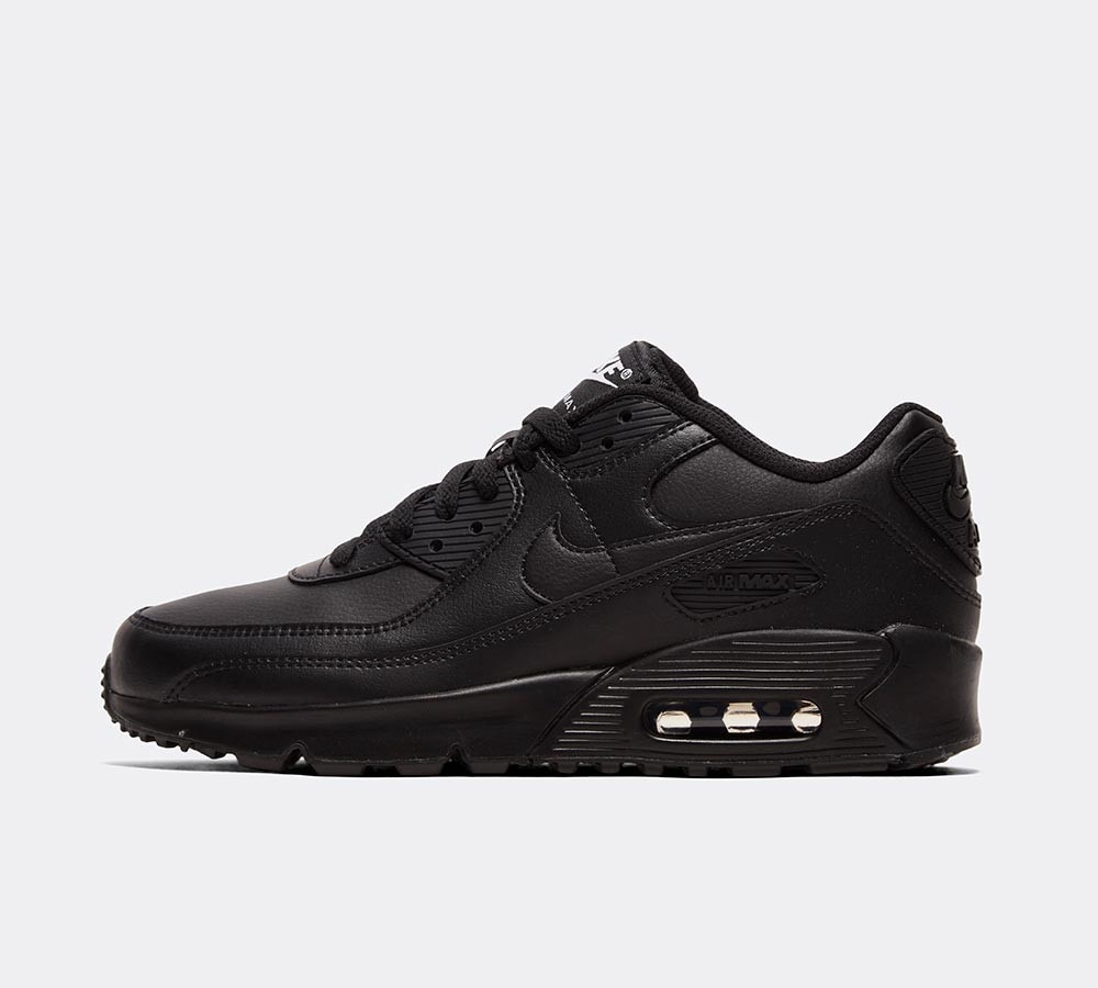 black leather nike trainers