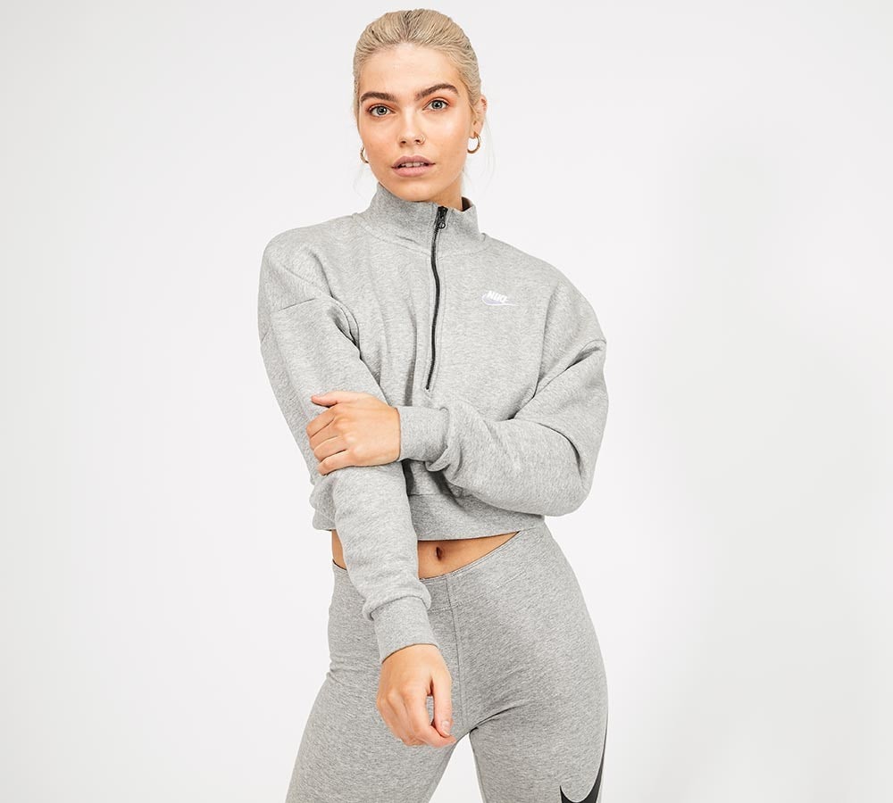 nike essential crop zip sweatshirt