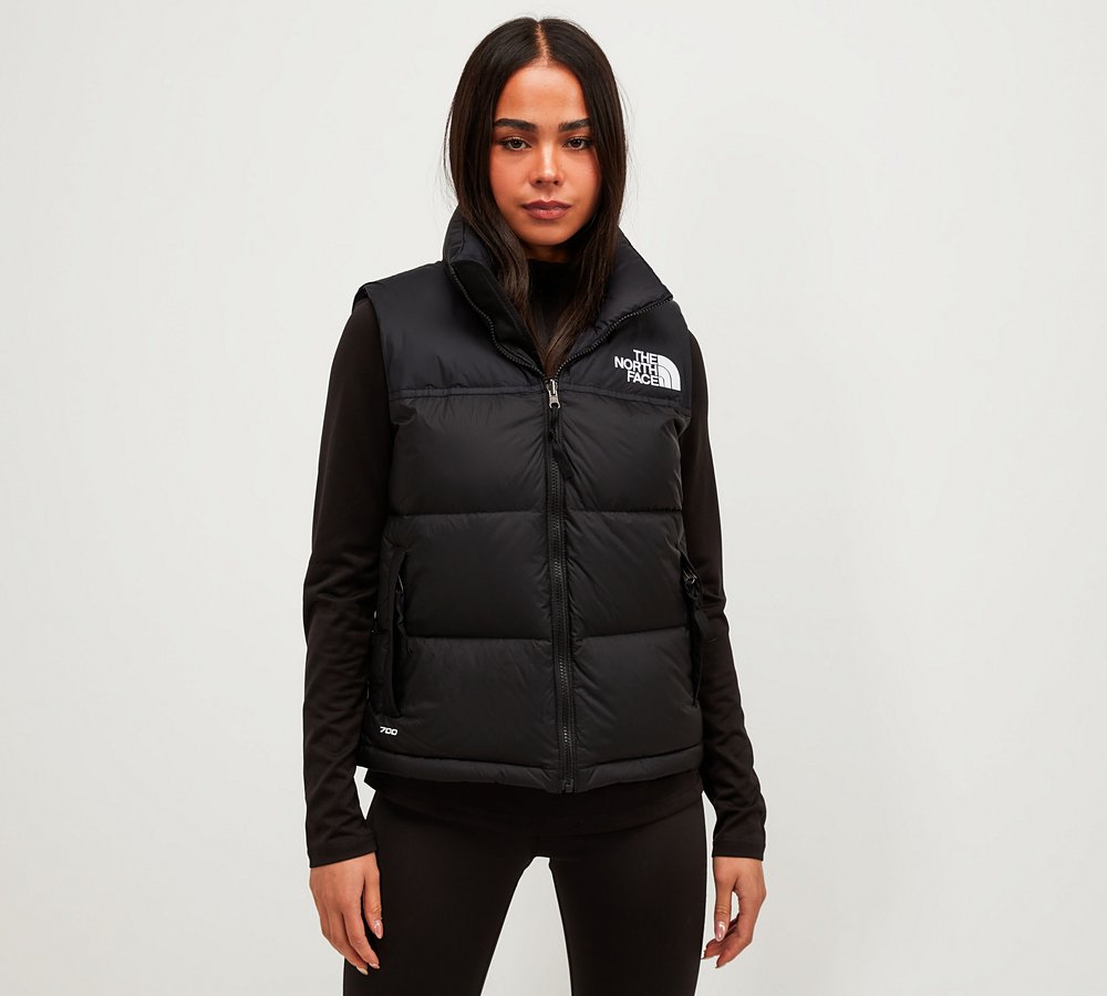 womens black north face gilet