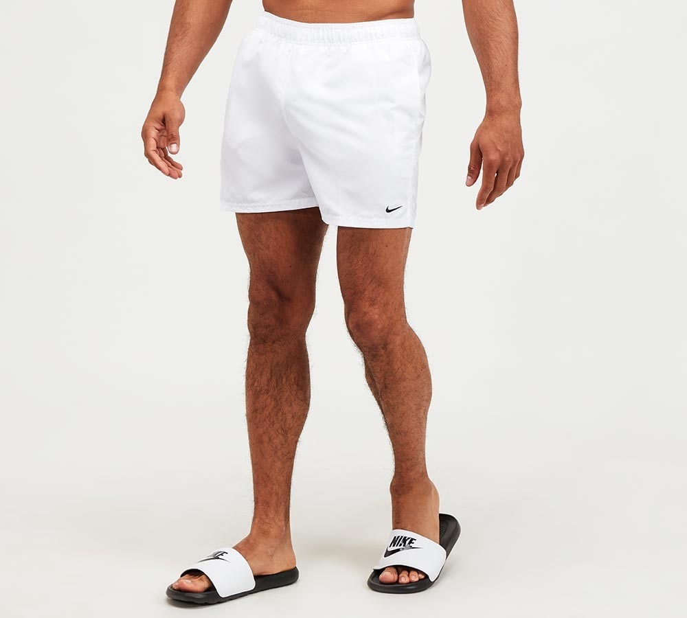 nike swimming 5inch volley shorts in white