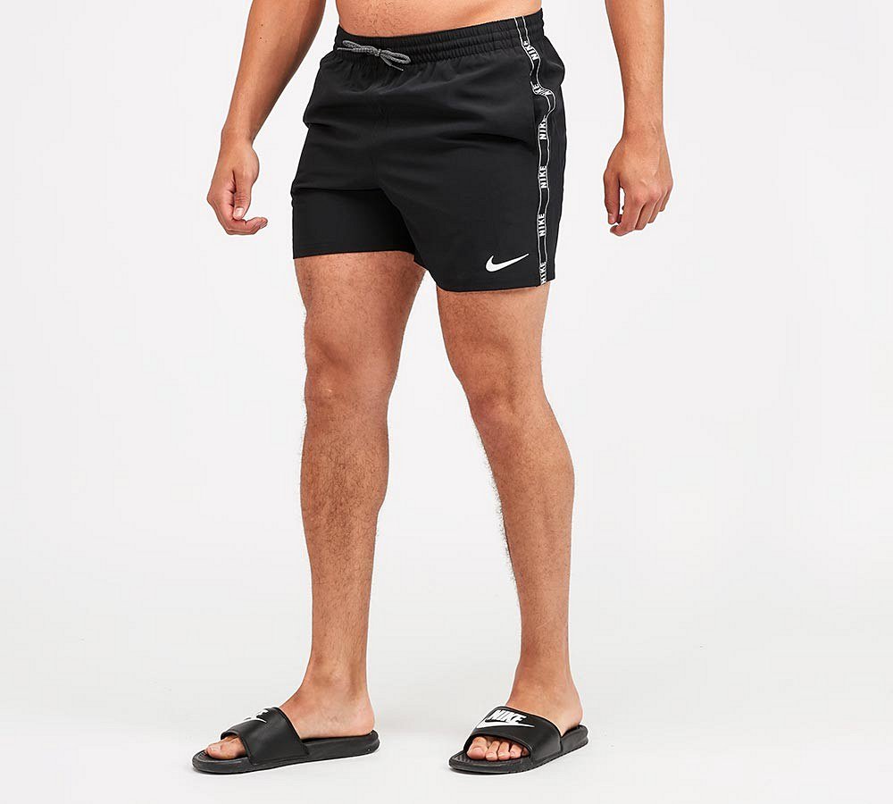 nike air logo tape shorts in black