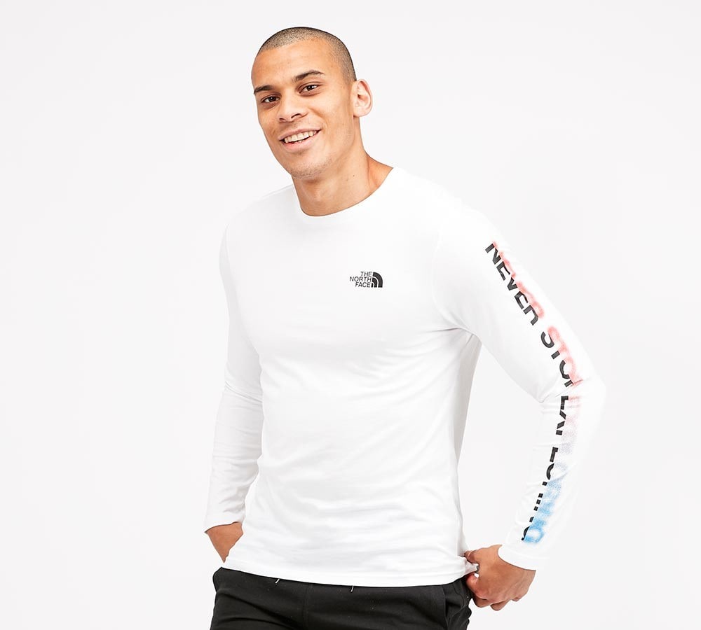 north face long sleeve t shirt white