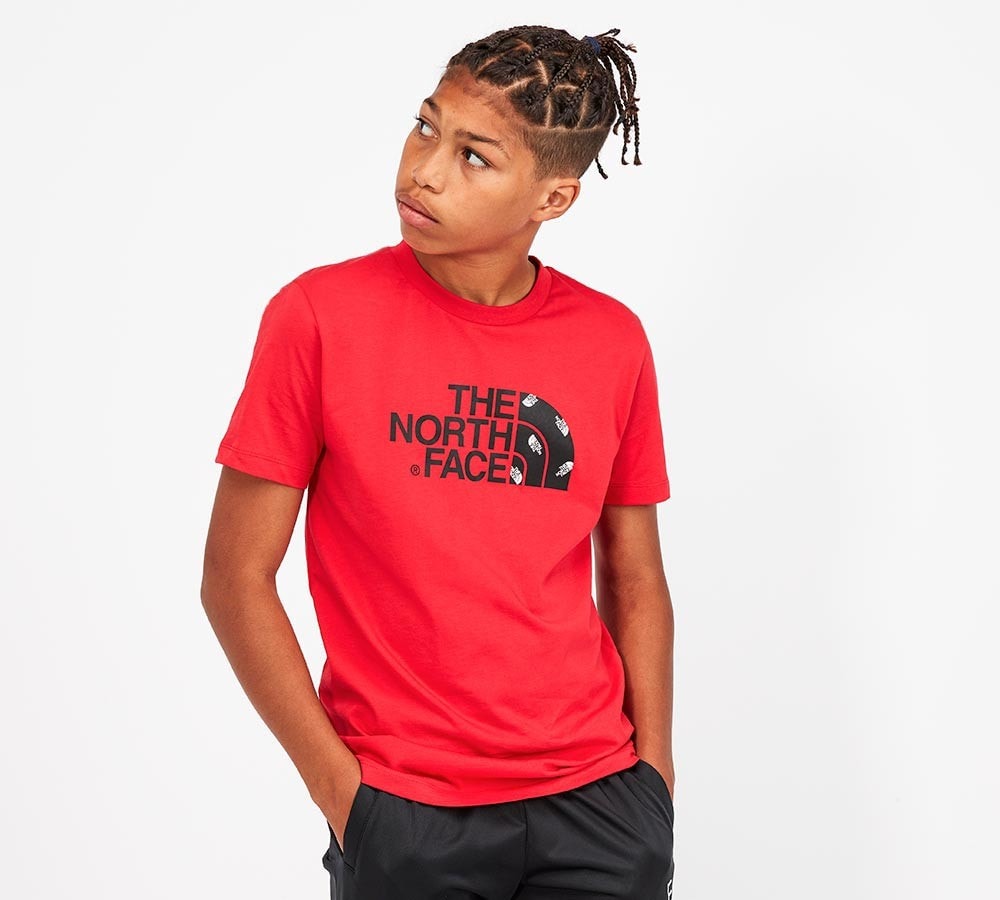 north face red shirt