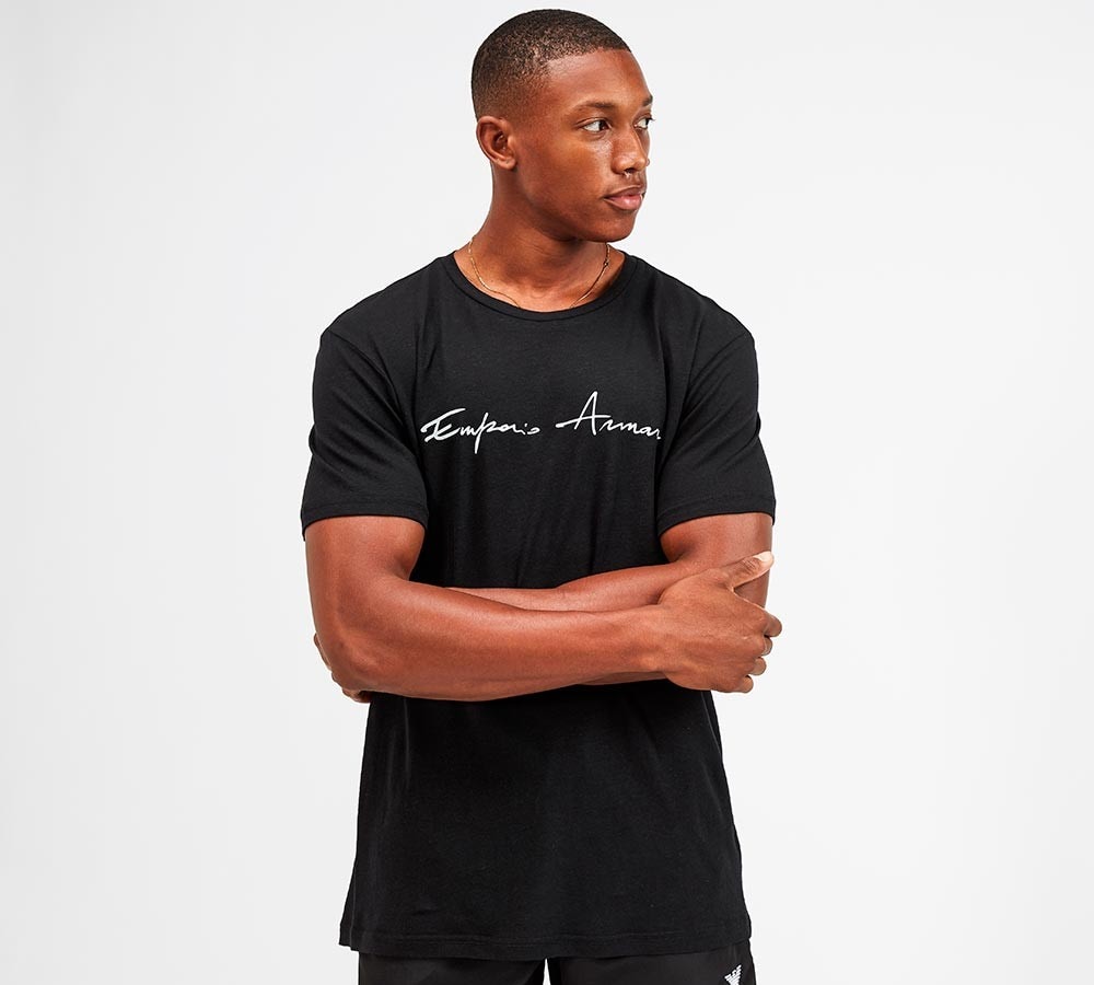 Armani script t shirt deals