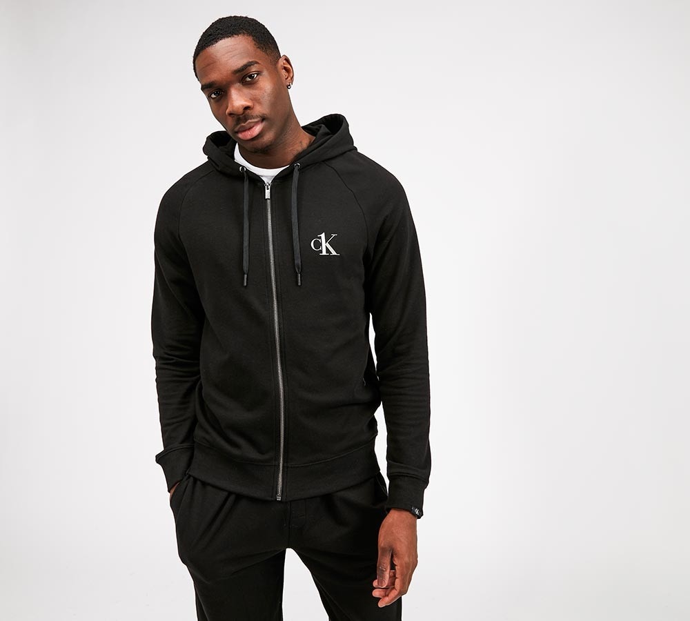 calvin klein logo zip hoodie