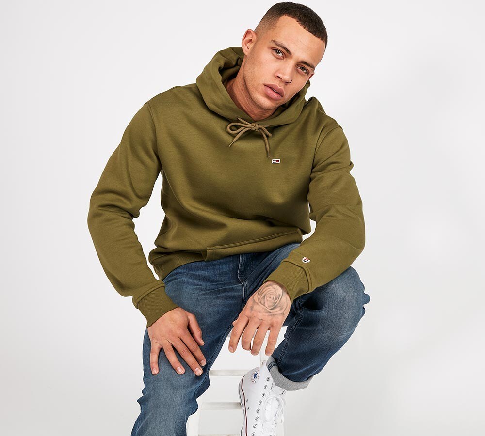 tommy jeans classic flag logo hoodie