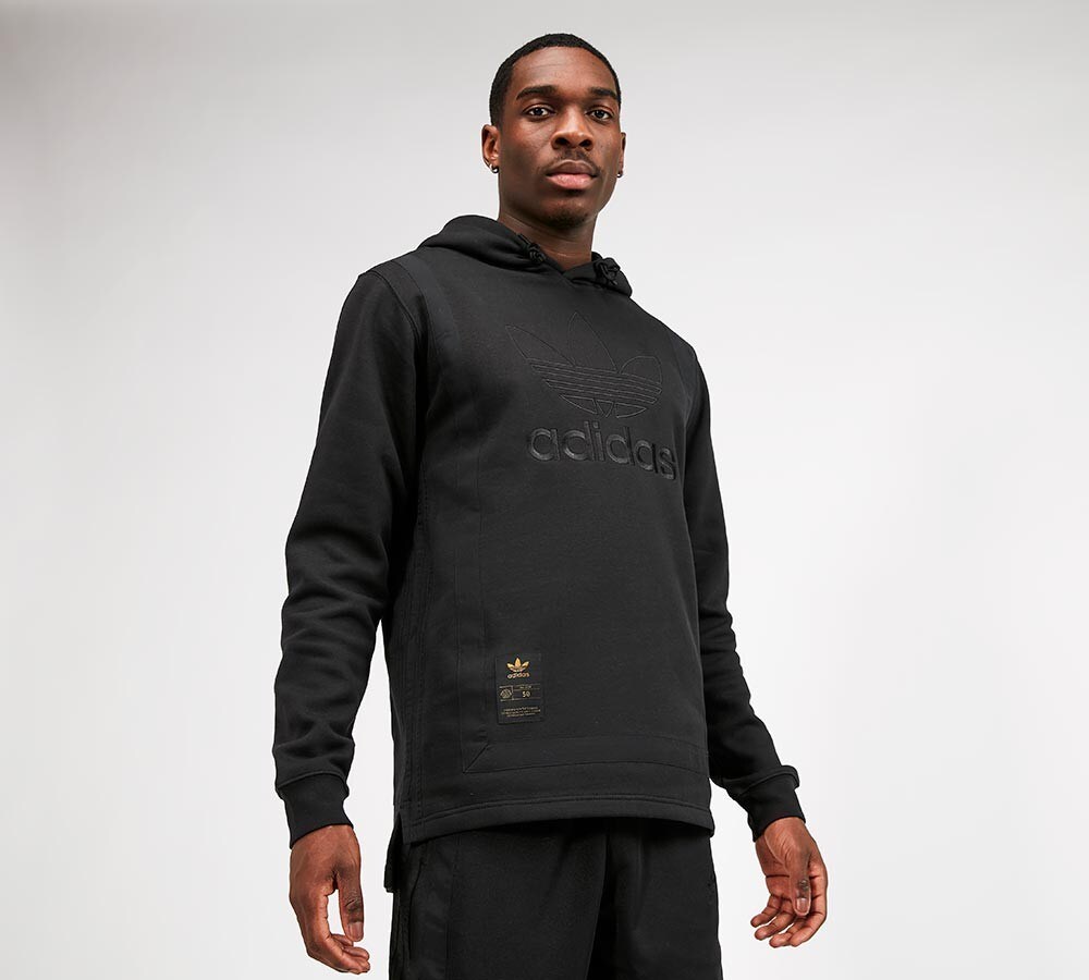 adidas originals superstar warm up hoodie in black