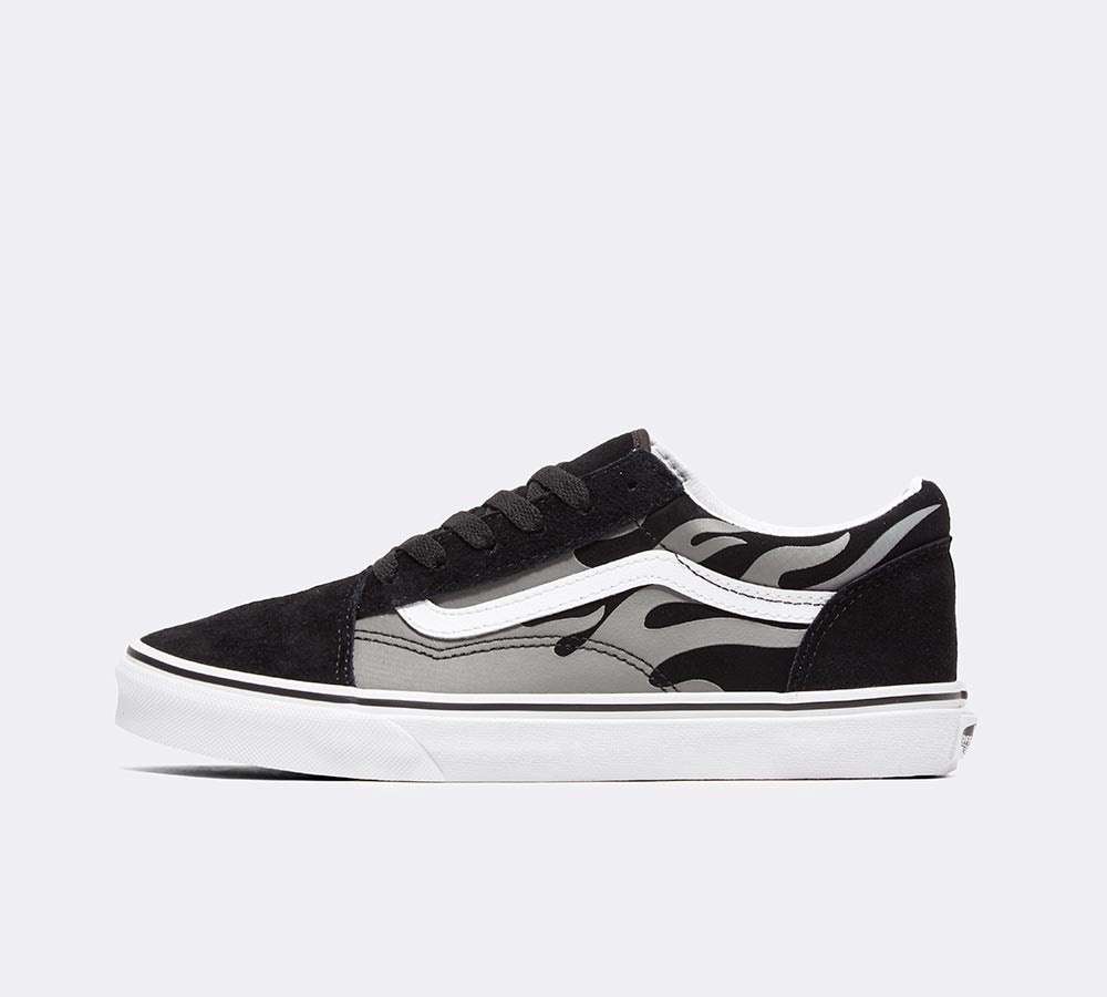 junior old skool vans black and white