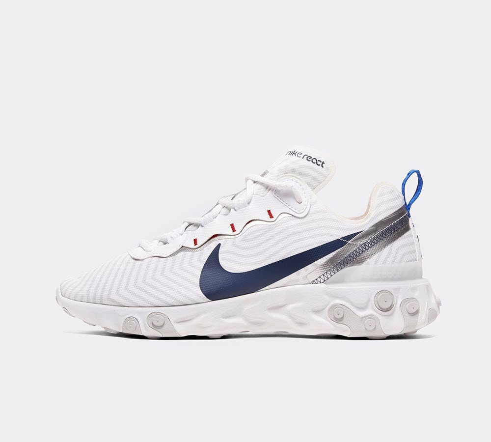 nike react white red blue