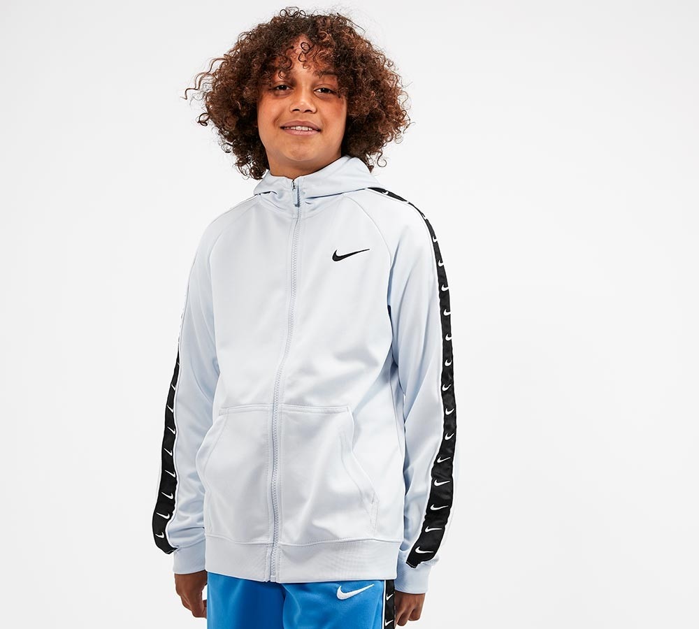 nike swoosh tape full zip hoodie