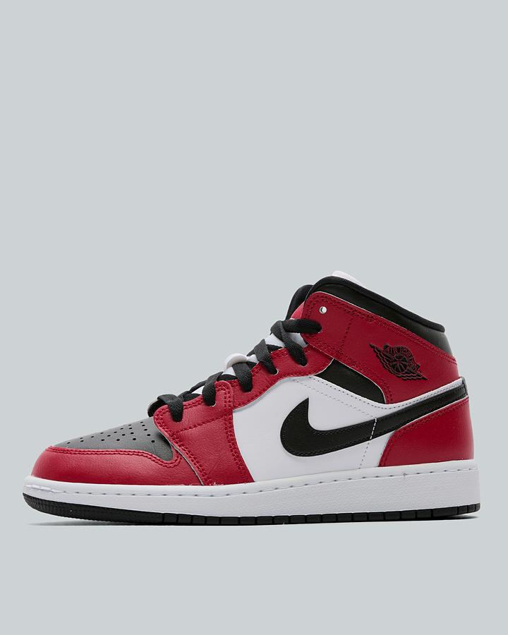Jordan Junior Air 1 Mid Trainer Red, Kids size: 5, FootAsylum