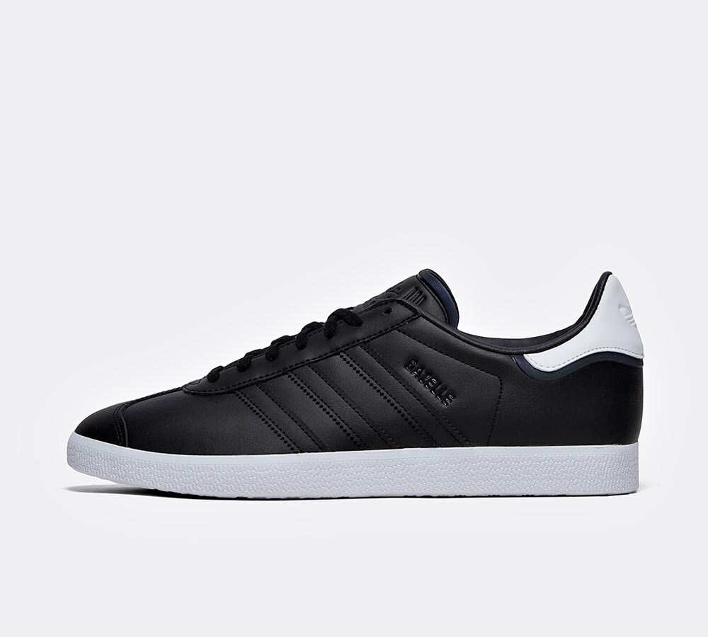 white leather gazelle trainers