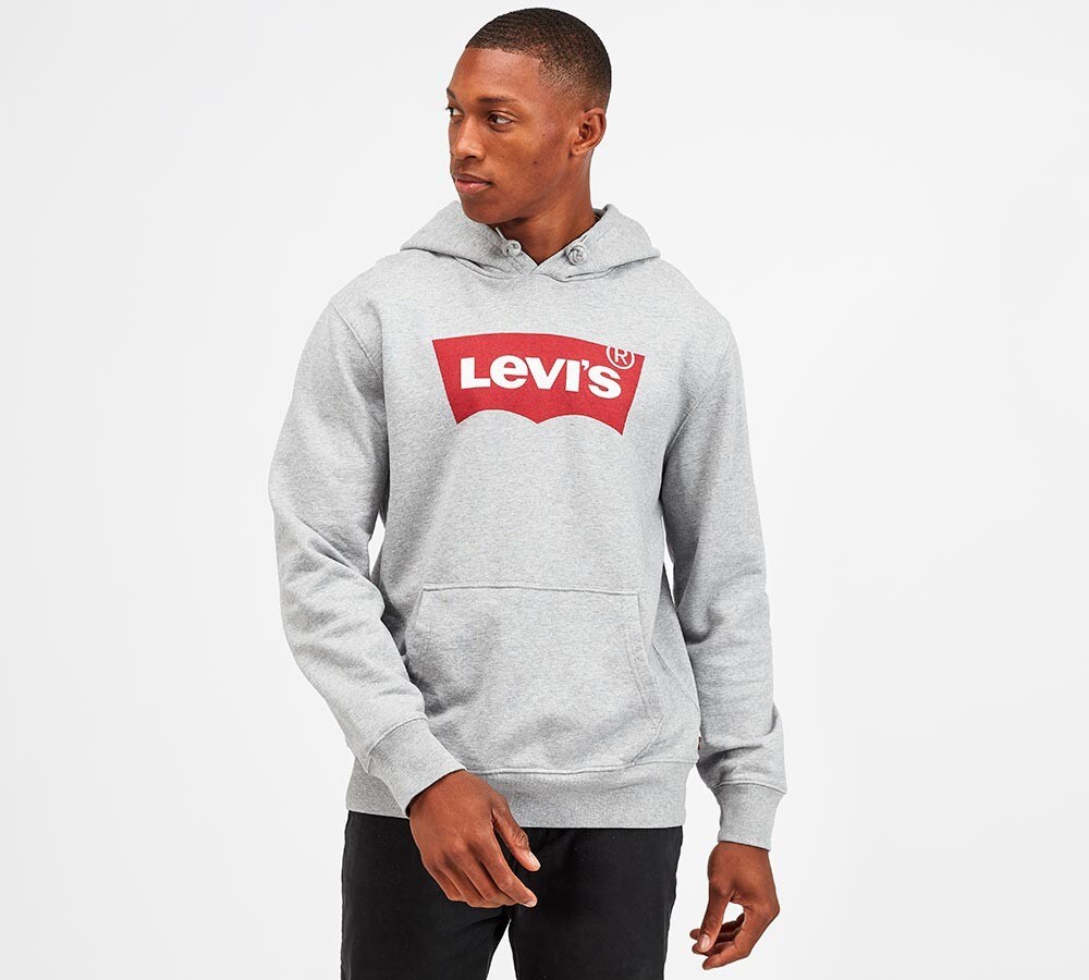levis batwing hoodie grey