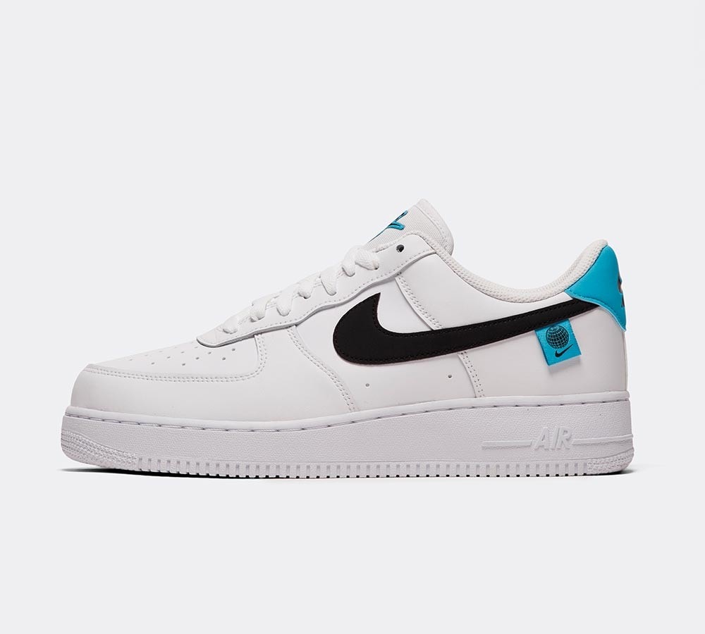 nike air force 1 trainers in white and blue