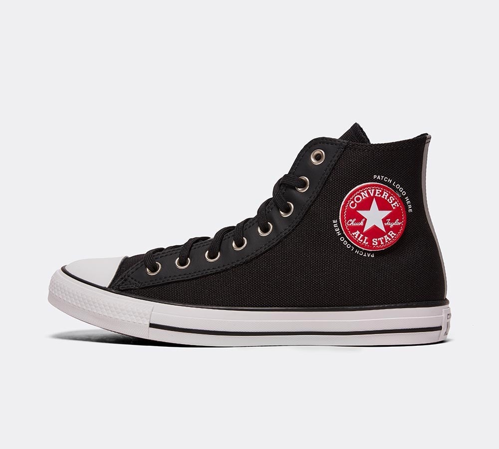 black white and red converse