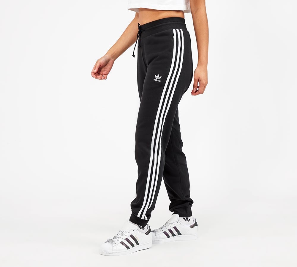 adidas 3 stripe joggers womens black