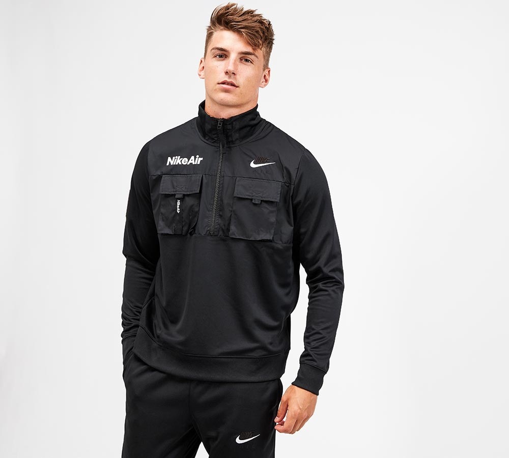 nike air half zip jacket black