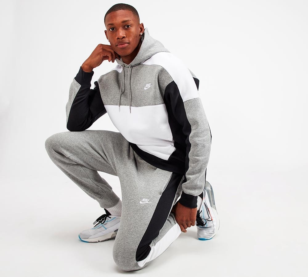 nike colour block tracksuit in grey