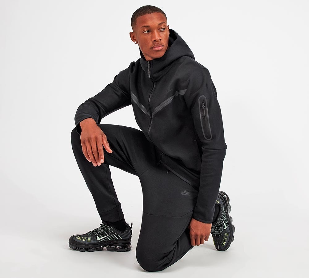 nike tech fleece hoodie black grey