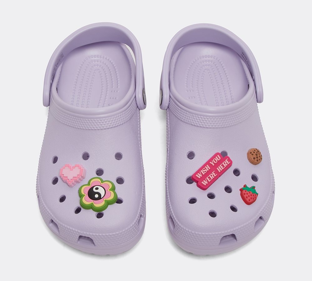 Purple crocs deals with fur