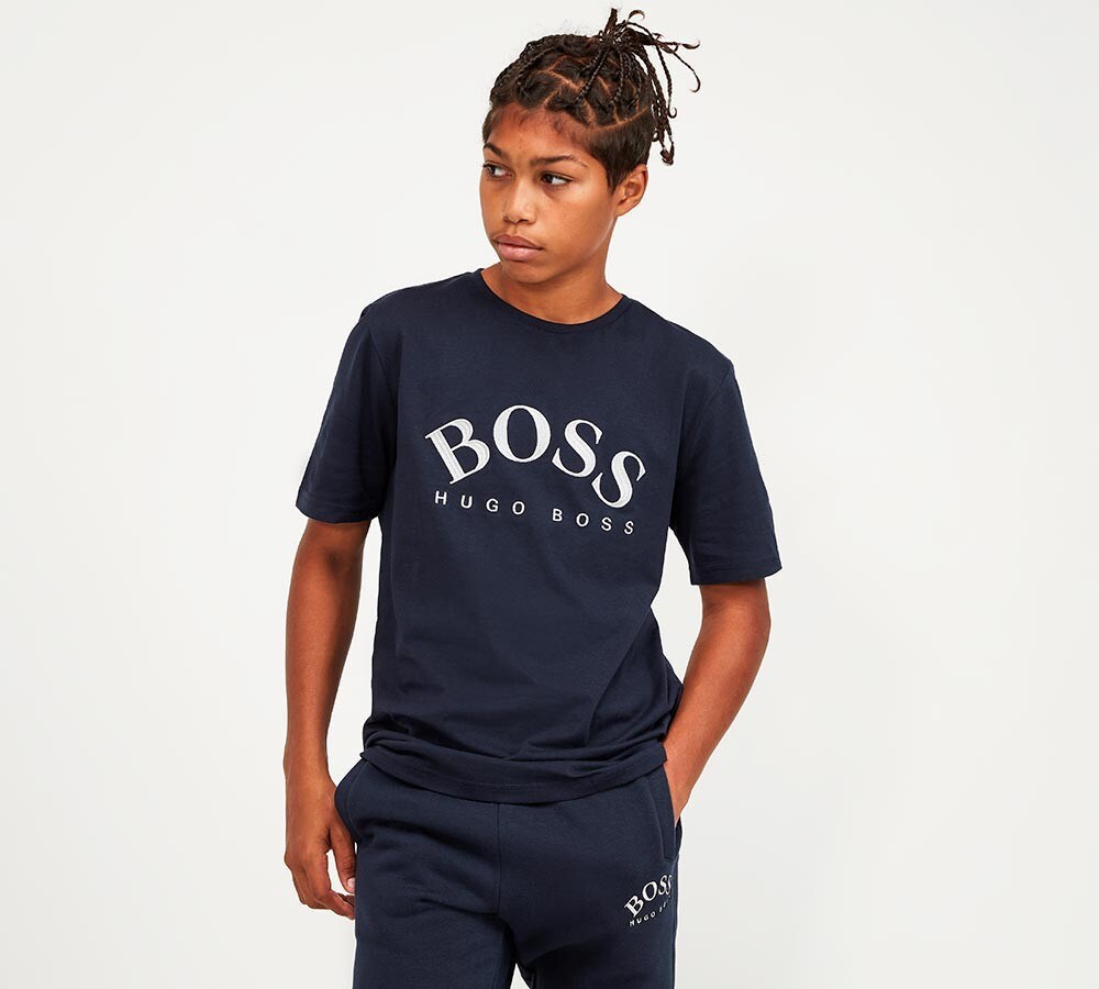 BOSS Junior Silver Embroidered Logo T 