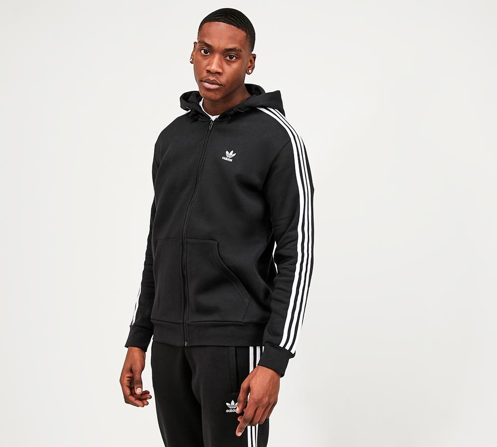 adidas three stripe zip hoodie