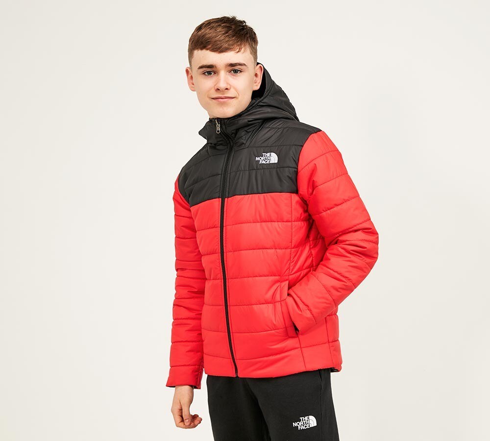 the north face jacket red black