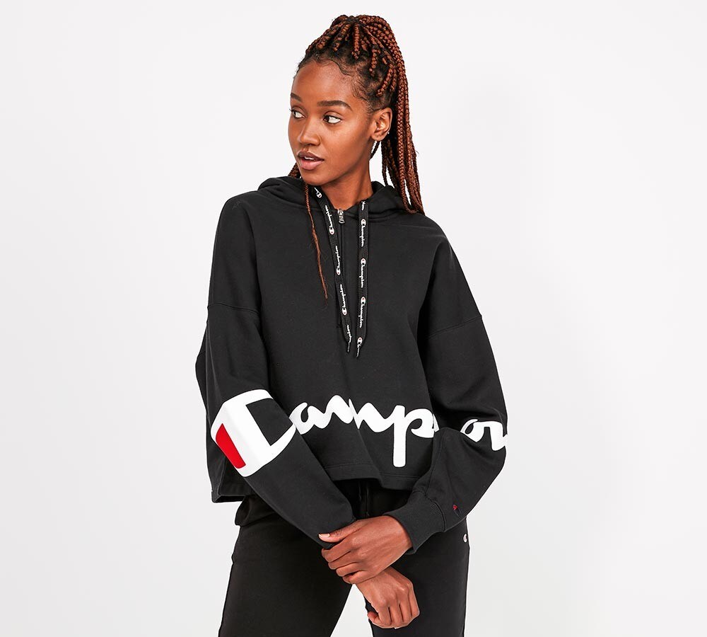 champion women's black hoodie