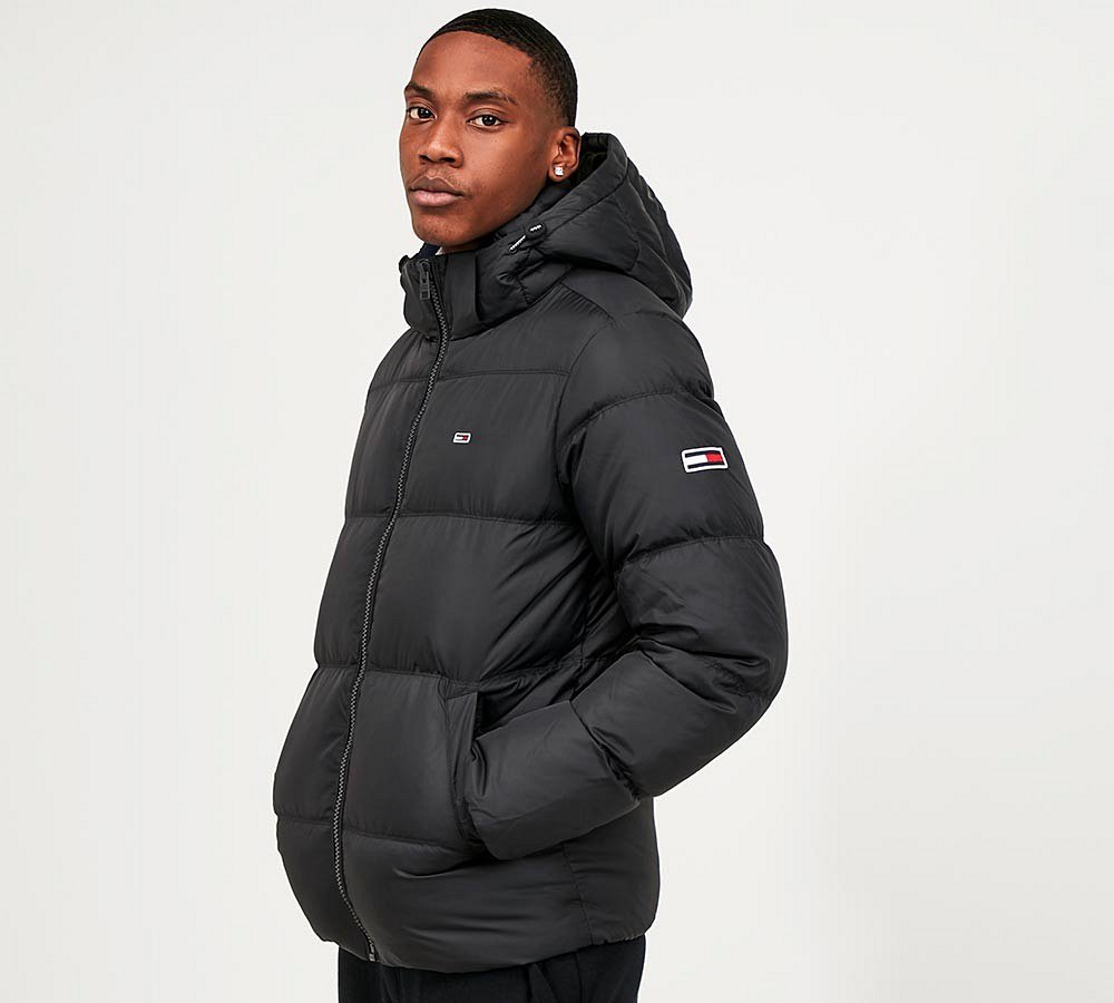 tommy jeans black padded jacket